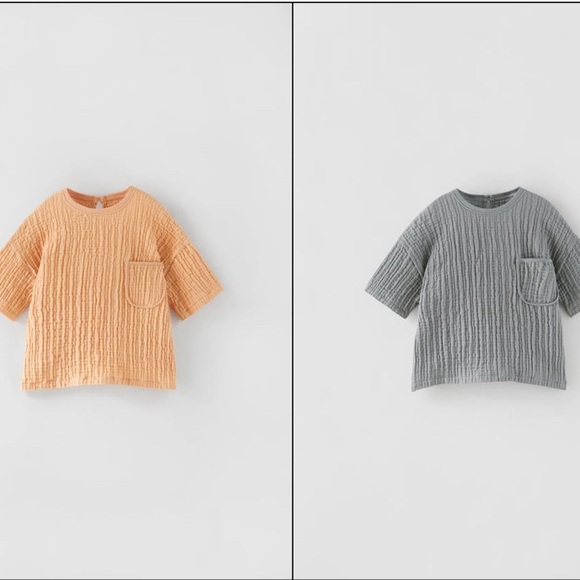 🧡ZARA Cotton Gauze Tees - Picture 1 of 5